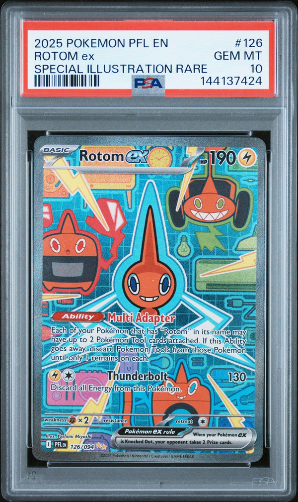 2025 Pokemon Pfl En Special Illustration Rare Rotom Ex 10 PSA #126